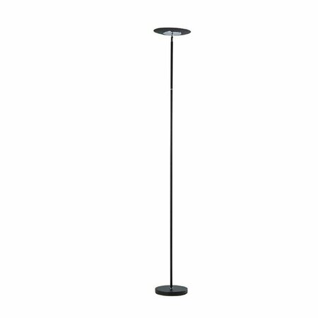 CLING 72 in. Linea LED Adjustable Torchiere Satin Black Floor Lamp CL3116594